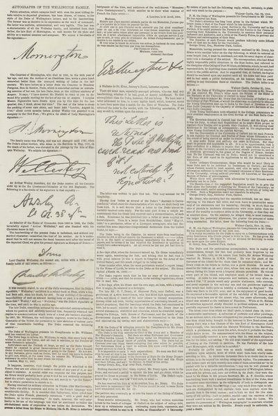 Autogramme der Familie Wellington von English School