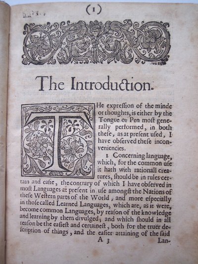 Einführung aus The ground-work, or foundation laid, (or so intended) for the framing of a new perfect language: and an universal or commonwriting von Francis Lodowyck, veröffentlicht in London von English School