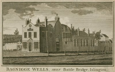 Bagnigge Wells, nahe Battle Bridge, Islington, London von English School