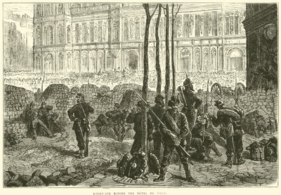 Barrikade vor dem Hôtel de Ville, März 1871 von English School
