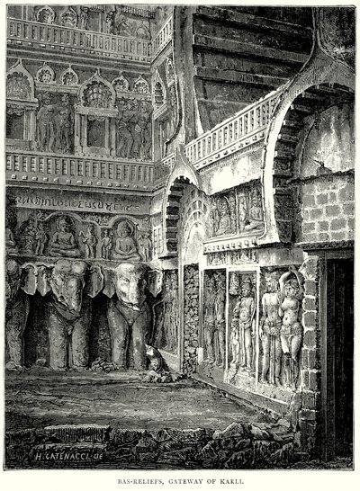 Basreliefs, Tor von Karli (Gravur) von English School