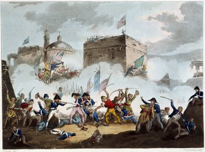 Schlacht von Saint John of Acre, 8. Mai 1799 - in "Die Napoleonischen Kriege" von Sutherland, Dubourg, London, gedruckt von Jenkins von English School