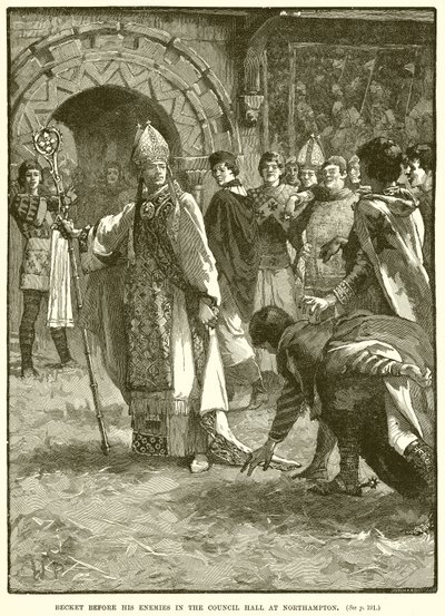 Becket vor seinen Feinden im Ratssaal von Northampton von English School