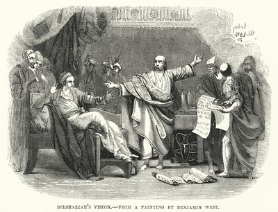 Belshazzars Vision, nach einem Gemälde von Benjamin West (Stich) von English School