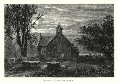 Bettws y Coed Alte Kirche (Gravur) von English School