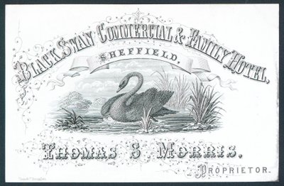 Black Swan Commercial & Family Hotel, Sheffield, Visitenkarte von English School