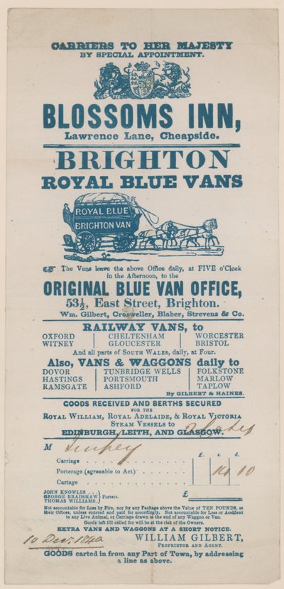 Blossoms Inn, Lawrence Lane, Cheapside, Bill von English School