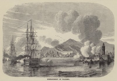 Bombardierung von Palermo (Gravur) von English School