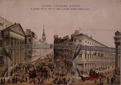 Brücke über die Straße am Mansion House, ca. 1862 von English School