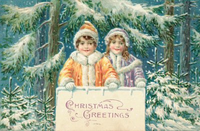 Britische Weihnachtskarte von English School