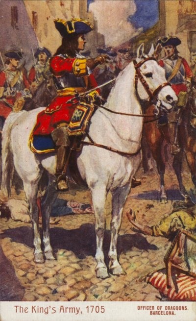 Britischer Dragoneroffizier, Barcelona, Spanien, Spanischer Erbfolgekrieg von English School