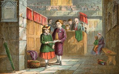 Bruder und Schwester singen Kirchenlieder von English School