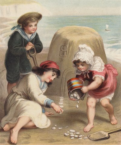 Sandburg am Strand bauen von English School
