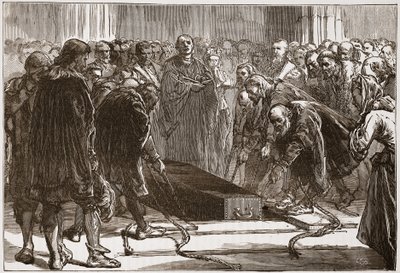 Beerdigung von Luther in der Schlosskirche, Wittenberg, Illustration aus The History of Protestantism von James Aitken Wylie, veröffentlicht 1878 von English School