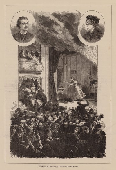 Brand des Brooklyn Theaters, New York von English School
