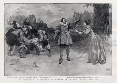 Constant Coquelin Aine (älterer) englischer Schauspieler in der Rolle des Cyrano de Bergerac am Lyceum Theatre, London 1898 von English School