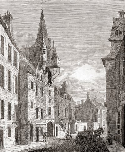 Canongate-Gefängnis, Edinburgh, Schottland, aus Old England: A Pictorial Museum, veröffentlicht 1847 von English School