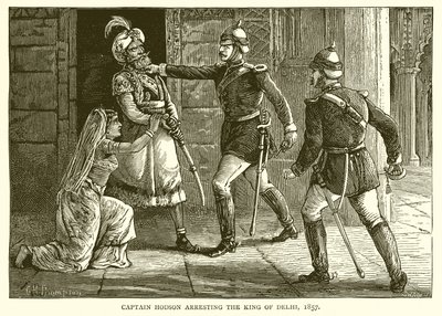Kapitän Hodson verhaftet den König von Delhi, 1857 von English School