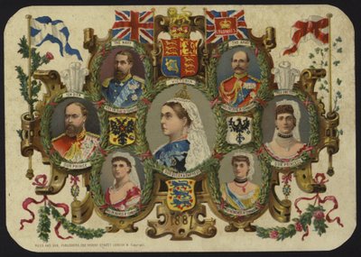 Karte zur Feier des Jubiläums von Königin Victoria 1887 von English School