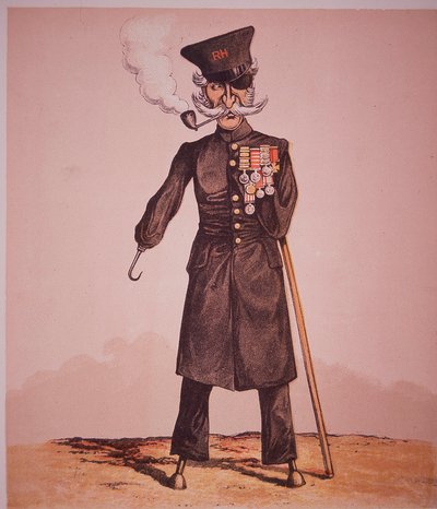 Karikatur eines Chelsea-Pensionärs des Royal Hospital, aus 