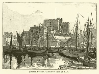 Burg Rushen, Castleton, Isle of Man (Gravur) von English School