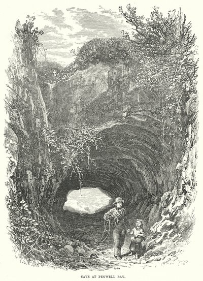 Höhle bei Pegwell Bay (Gravur) von English School