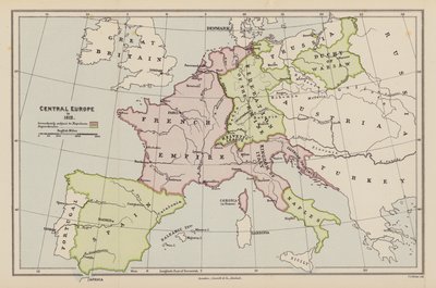 Mitteleuropa im Jahr 1812 von English School