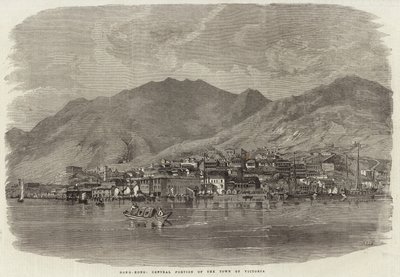 Zentraler Teil der Stadt Victoria in Hongkong von English School