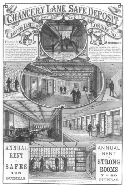 Chancery Lane Safe Deposit, 1886 von English School