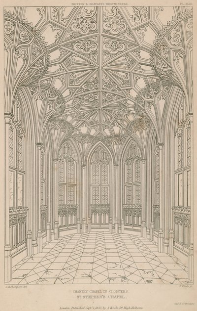 Chantry Kapelle in den Kreuzgängen, St. Stephens Kapelle, Westminster Palace von English School