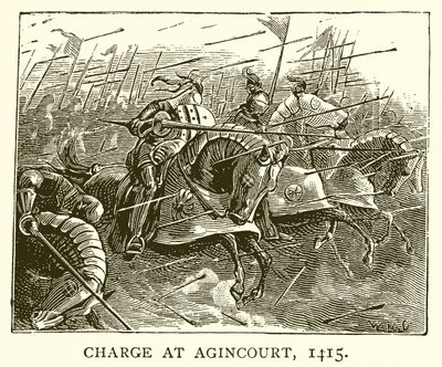Angriff bei Agincourt, 1415 von English School