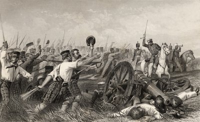 Angriff der Highlander vor Cawnpore unter General Havelock, aus 
