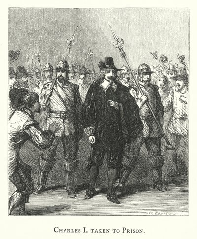 Karl I. wird ins Gefängnis gebracht (Gravur) von English School