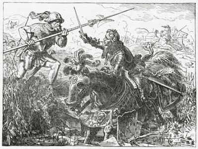 Karl der Kühne, Herzog von Burgund, in der Schlacht bei Nancy, 5. Januar 1477, 1882 von English School