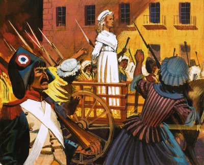 Charlotte Corday auf dem Weg zur Guillotine von English School
