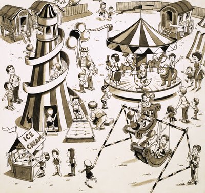 Kinder auf dem Jahrmarkt von English School