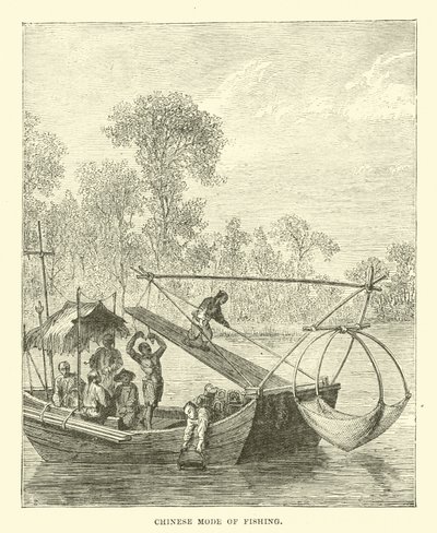 Chinesische Art des Fischens von English School