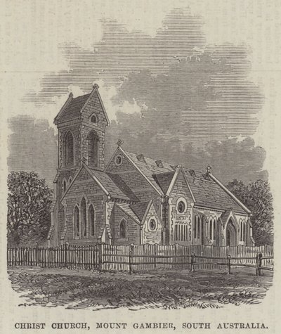 Christ Church, Mount Gambier, Südaustralien (Stich) von English School