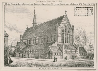 Christ Church, North Kensington: Entwurf für die vorgeschlagene neue Kirche von English School