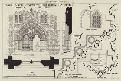 Christ Church, Westminster Bridge Road, Lambeth (Stich) von English School