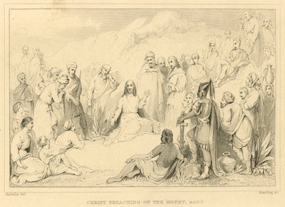 Christus predigt auf dem Berg, Matthäus V von English School