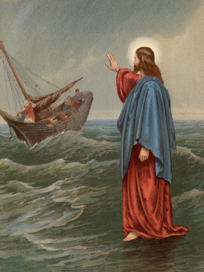Christus geht auf dem Meer, Johannes, VI, 20 von English School