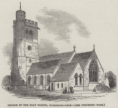 Kirche der Heiligen Dreifaltigkeit, Coalbrook-Dale (Gravur) von English School