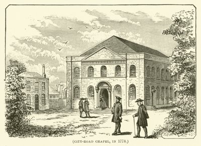 City-Road-Kapelle, im Jahr 1778 (Gravur) von English School