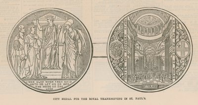 Stadtmedaille für das königliche Dankfest in der St. Pauls Kathedrale, London von English School