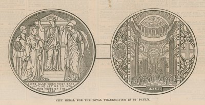 Stadtmedaille für das königliche Dankfest in der St. Pauls Kathedrale, London von English School