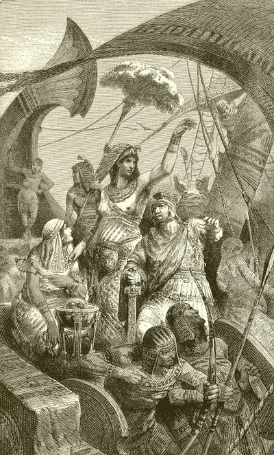 Kleopatra bei der Schlacht von Actium von English School