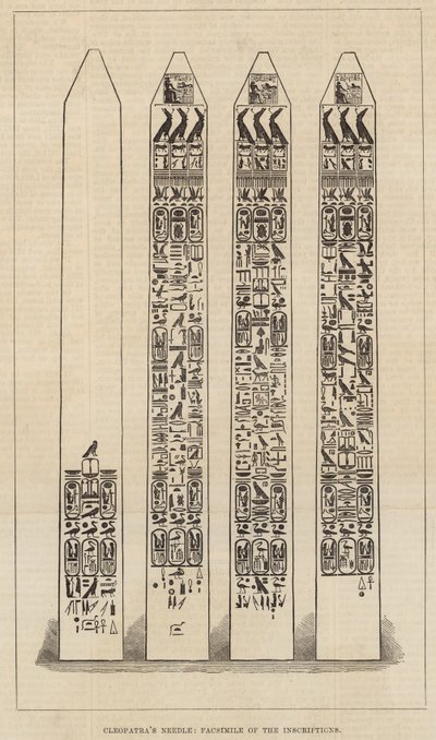 Nadel der Kleopatra - Faksimile der Inschrift von English School