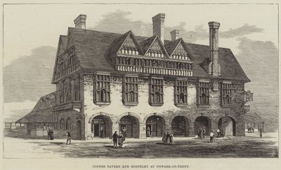 Kaffee-Taverne und Herberge in Newark-on-Trent (Gravur) von English School