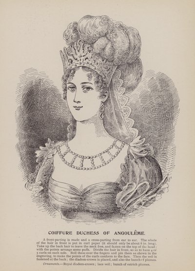 Frisur Herzogin von Angoulême (Gravur) von English School